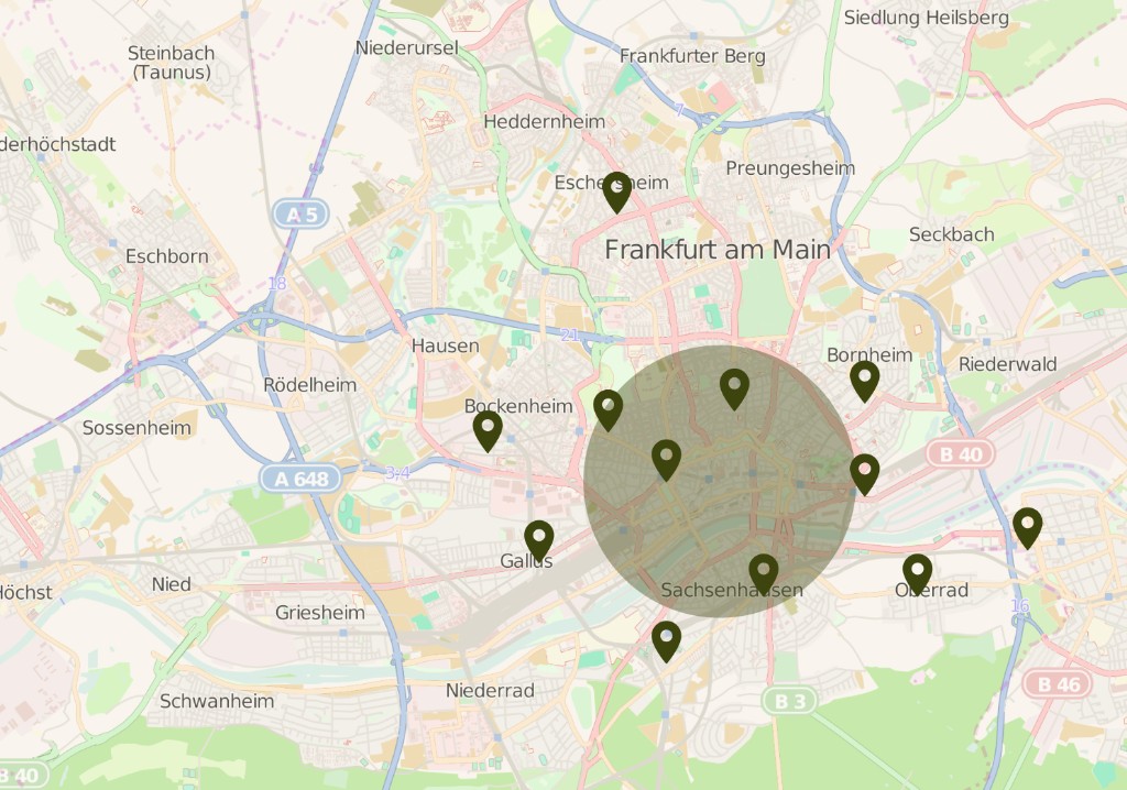 Partnerstandort-Karte von Frankfurt am Main